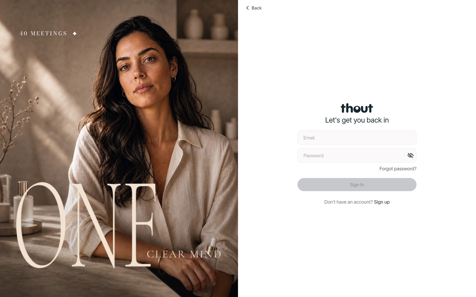 The email sign-in form